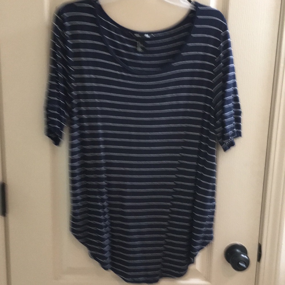 H&M Navy striped blouse